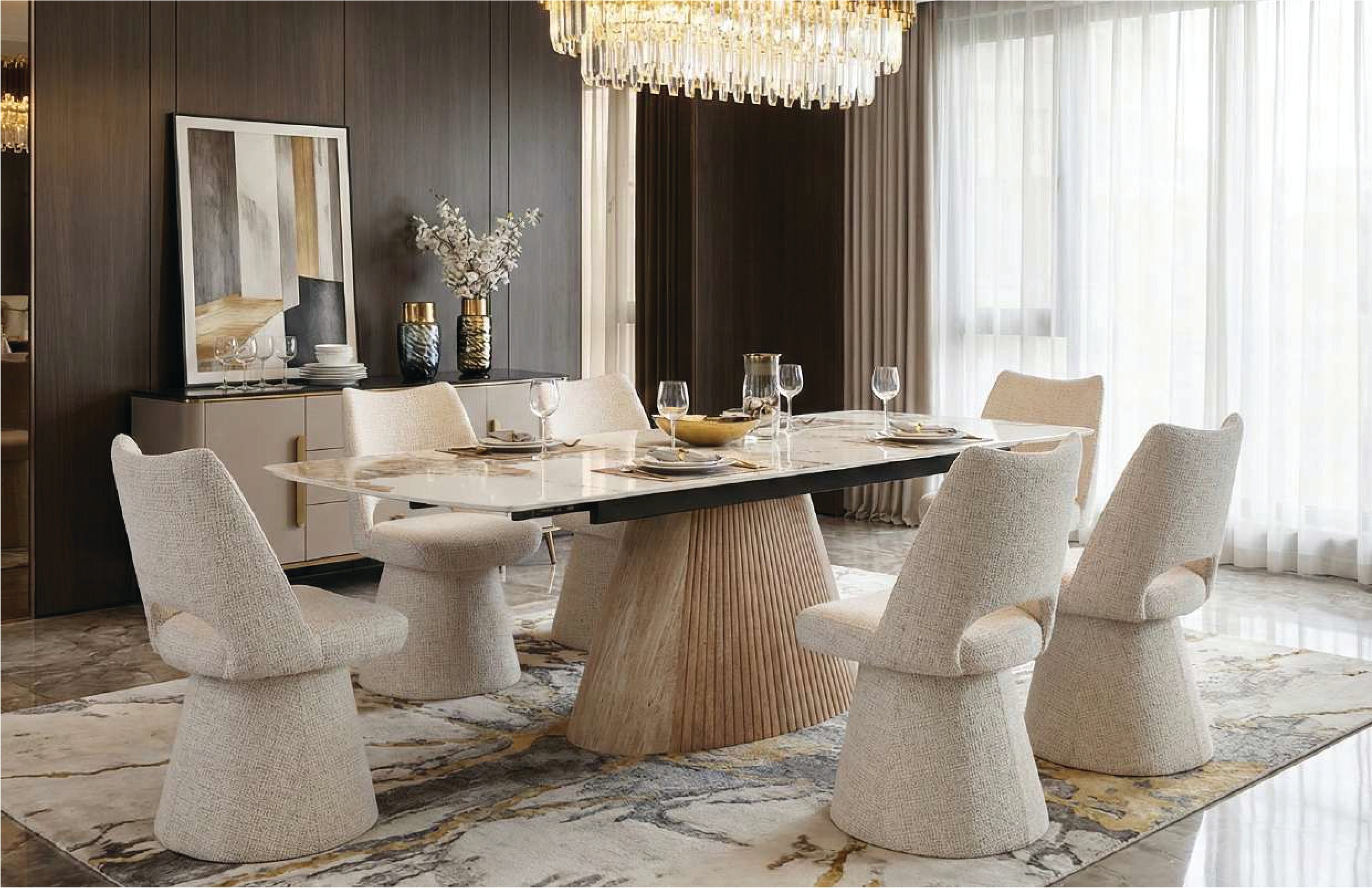 MONACO SET with 4 MARYLAND CHAIR