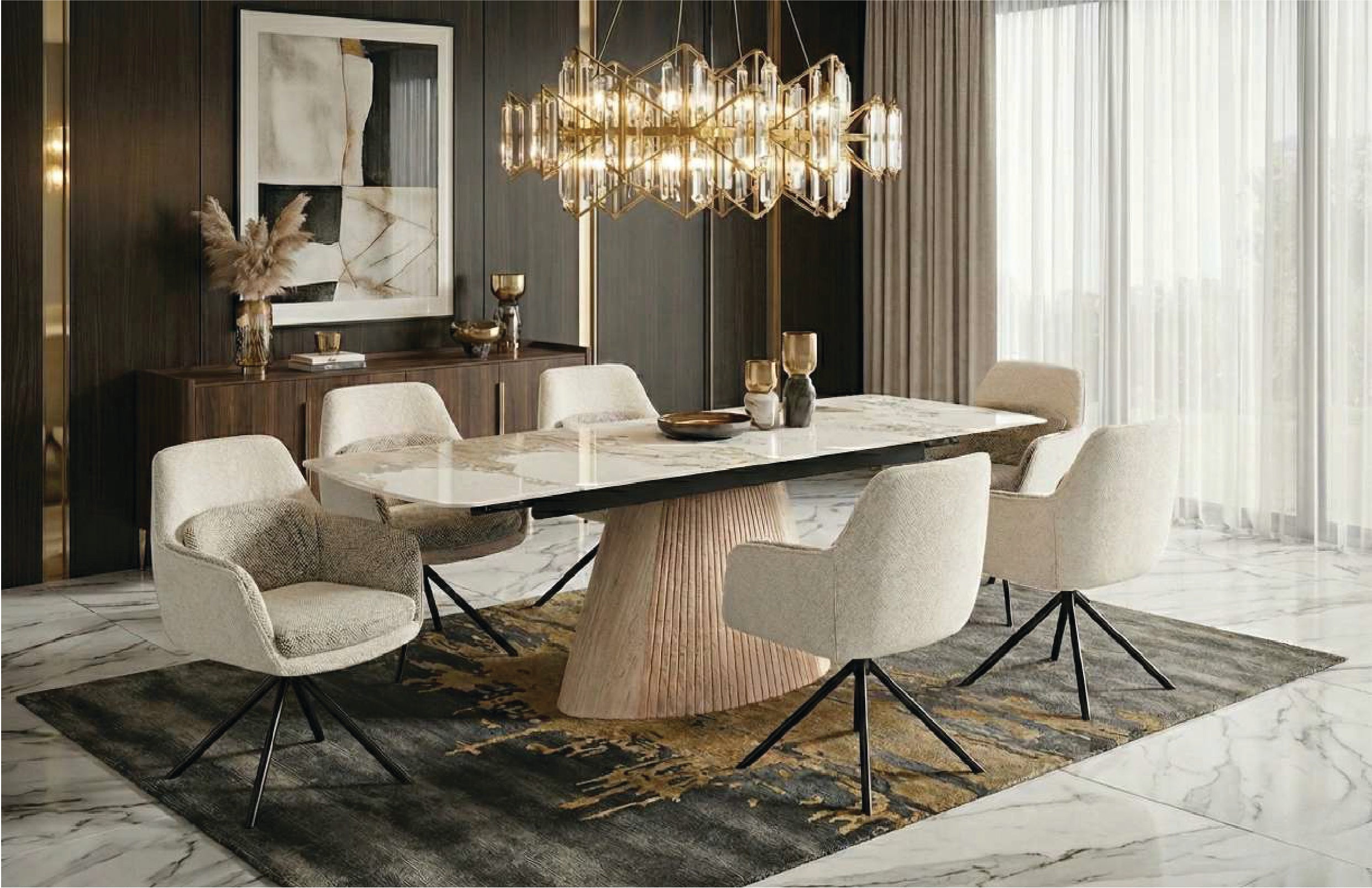 MONACO SET with 4 FLORENCE CHAIR