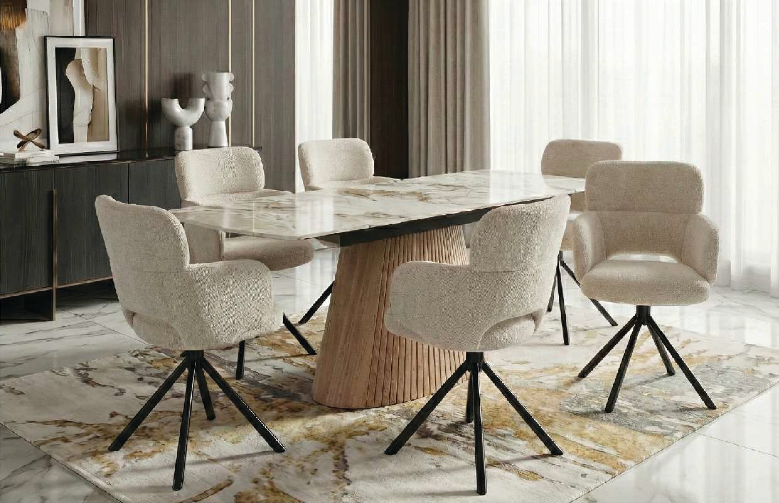 MONACO SET with 4 TUSCANY CHAIR
