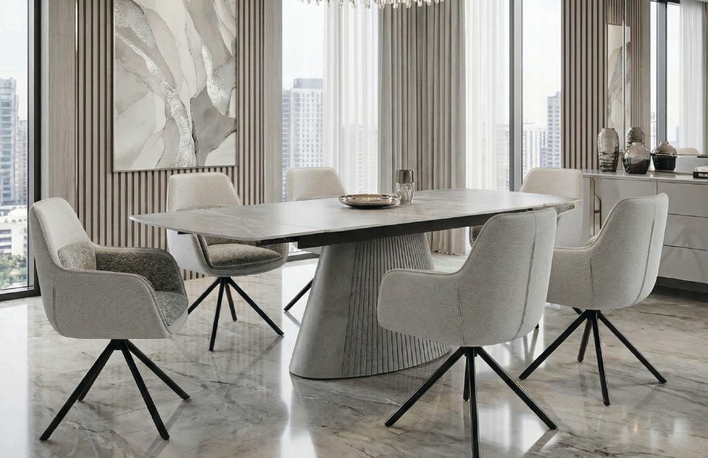 MONACO SET with 4 FLORENCE CHAIR