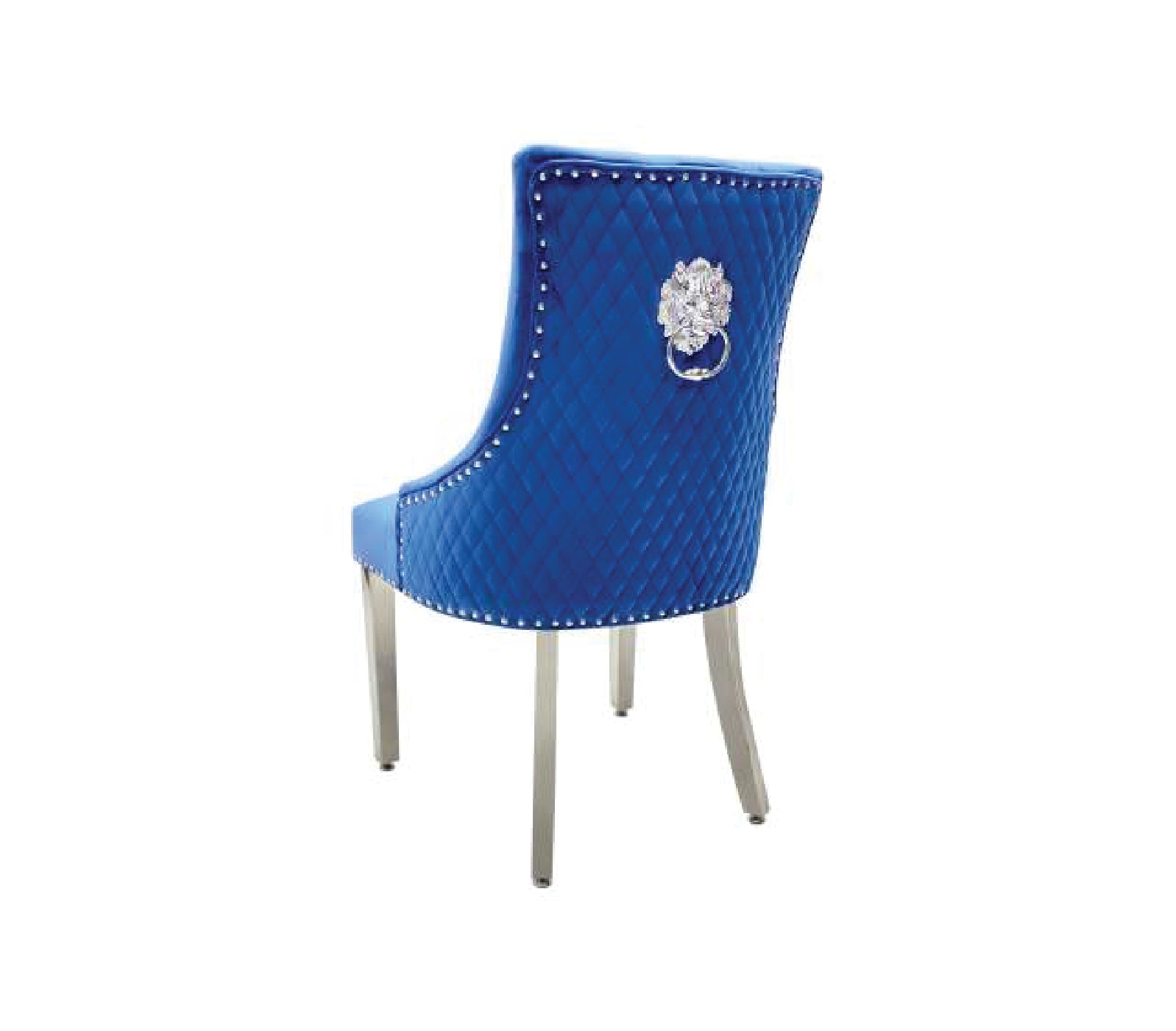 MAJESTIC VELVET FABRIC LION KNOCKER CHAIR
