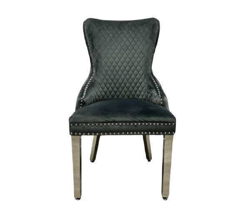 VICTORIA DARK GREY VELVET CHAIR