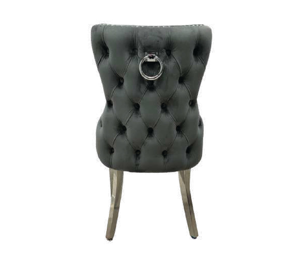 VICTORIA DARK GREY VELVET CHAIR