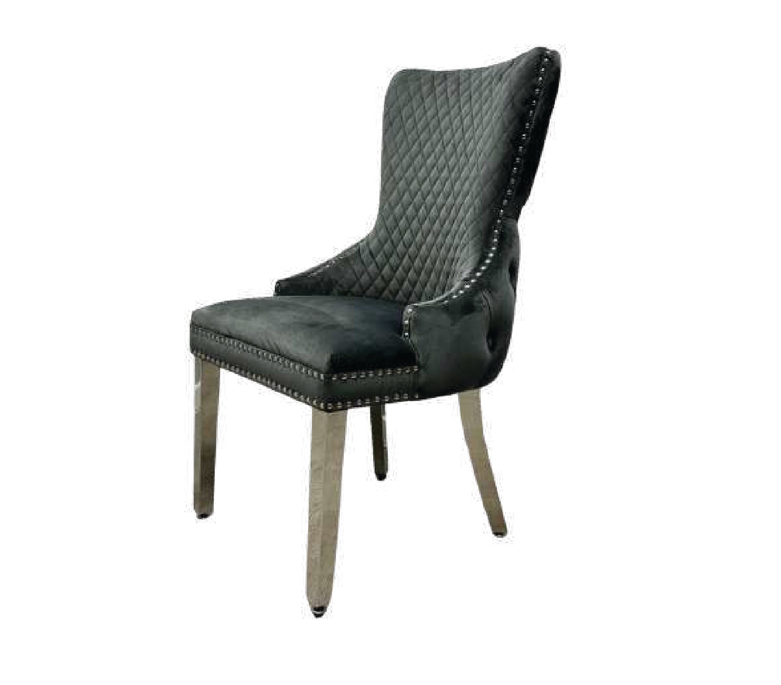 VICTORIA DARK GREY VELVET CHAIR