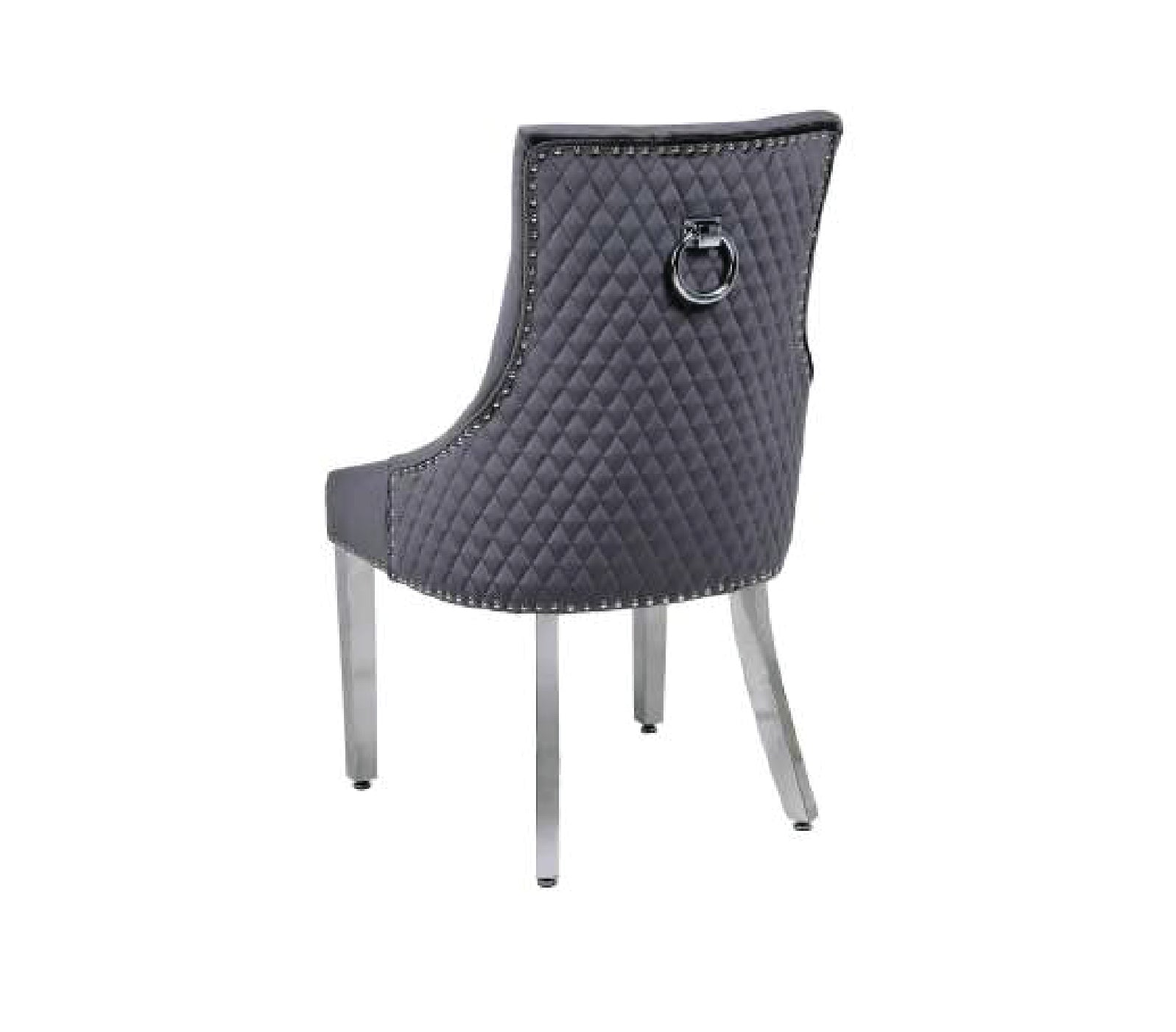 MAJESTIC VELVET FABRIC RING KNOCKER CHAIR