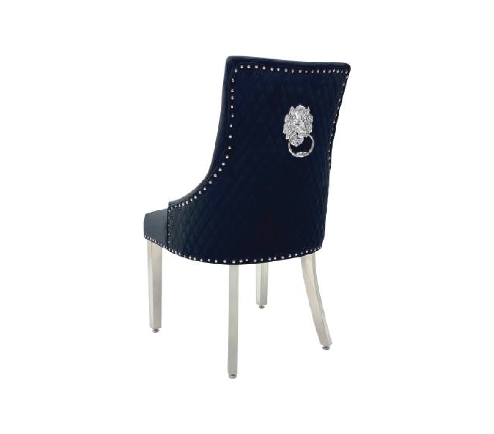 MAJESTIC VELVET FABRIC LION KNOCKER CHAIR