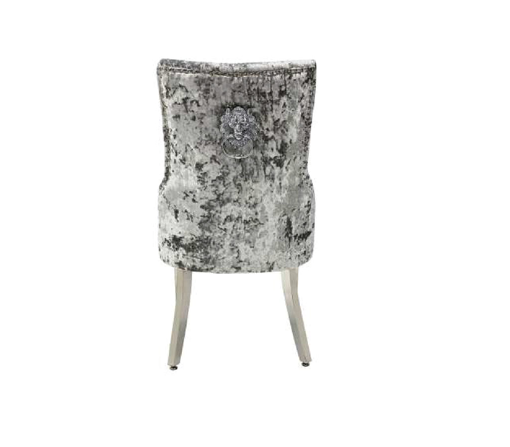 MAJESTIC DOUBLE SILVER CRUSHED VELVET CHAIR