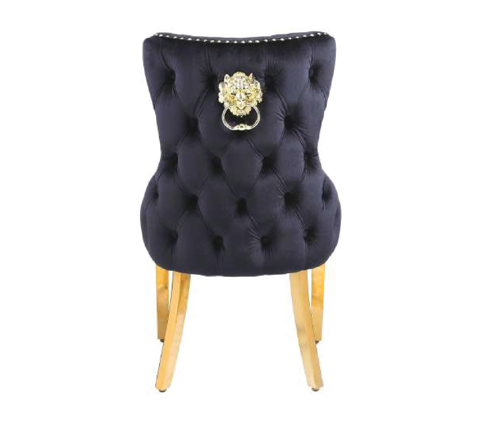 SOFIA BLACK DINING TABLE with VICTORIA LION KNOCKER CHAIR