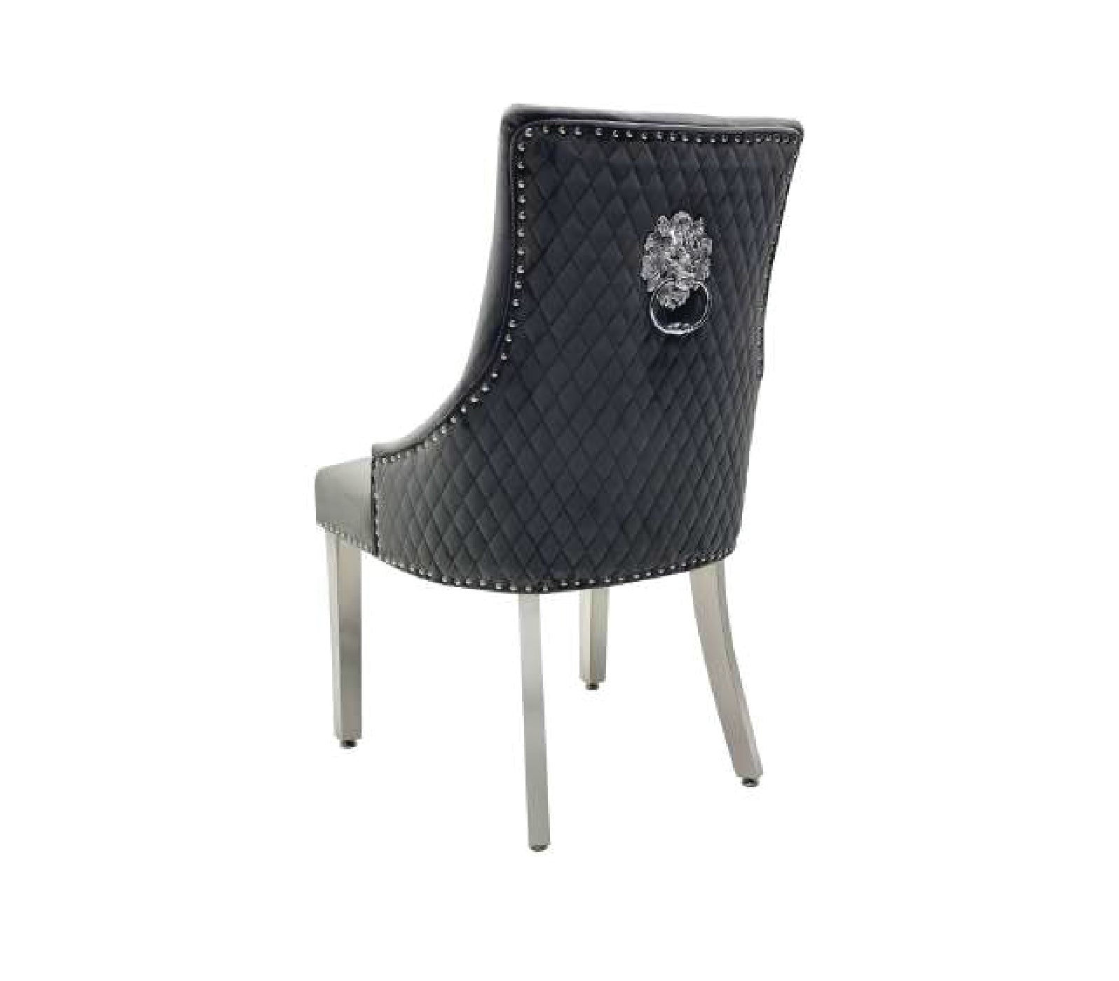 MAJESTIC VELVET FABRIC LION KNOCKER CHAIR