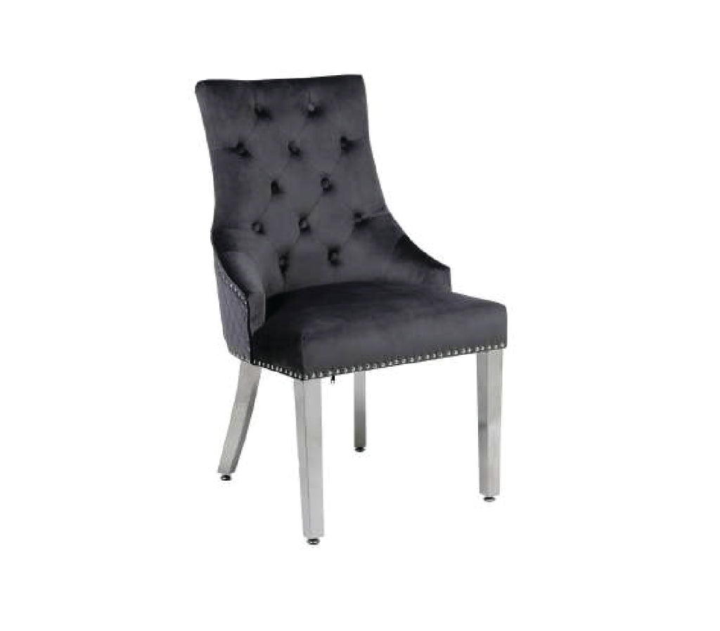 MAJESTIC VELVET FABRIC RING KNOCKER CHAIR