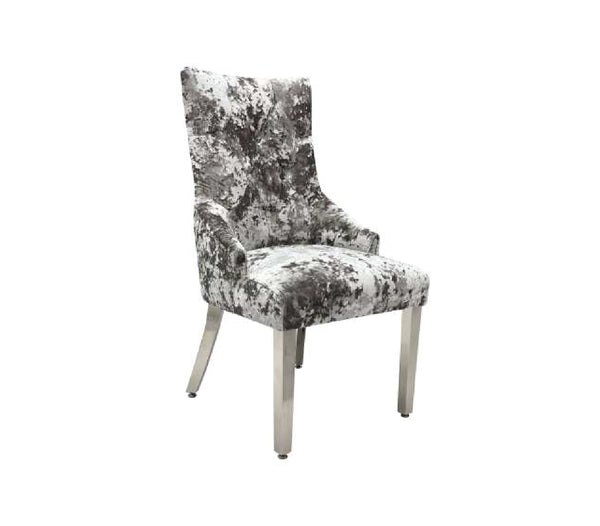 MAJESTIC DOUBLE SILVER CRUSHED VELVET CHAIR