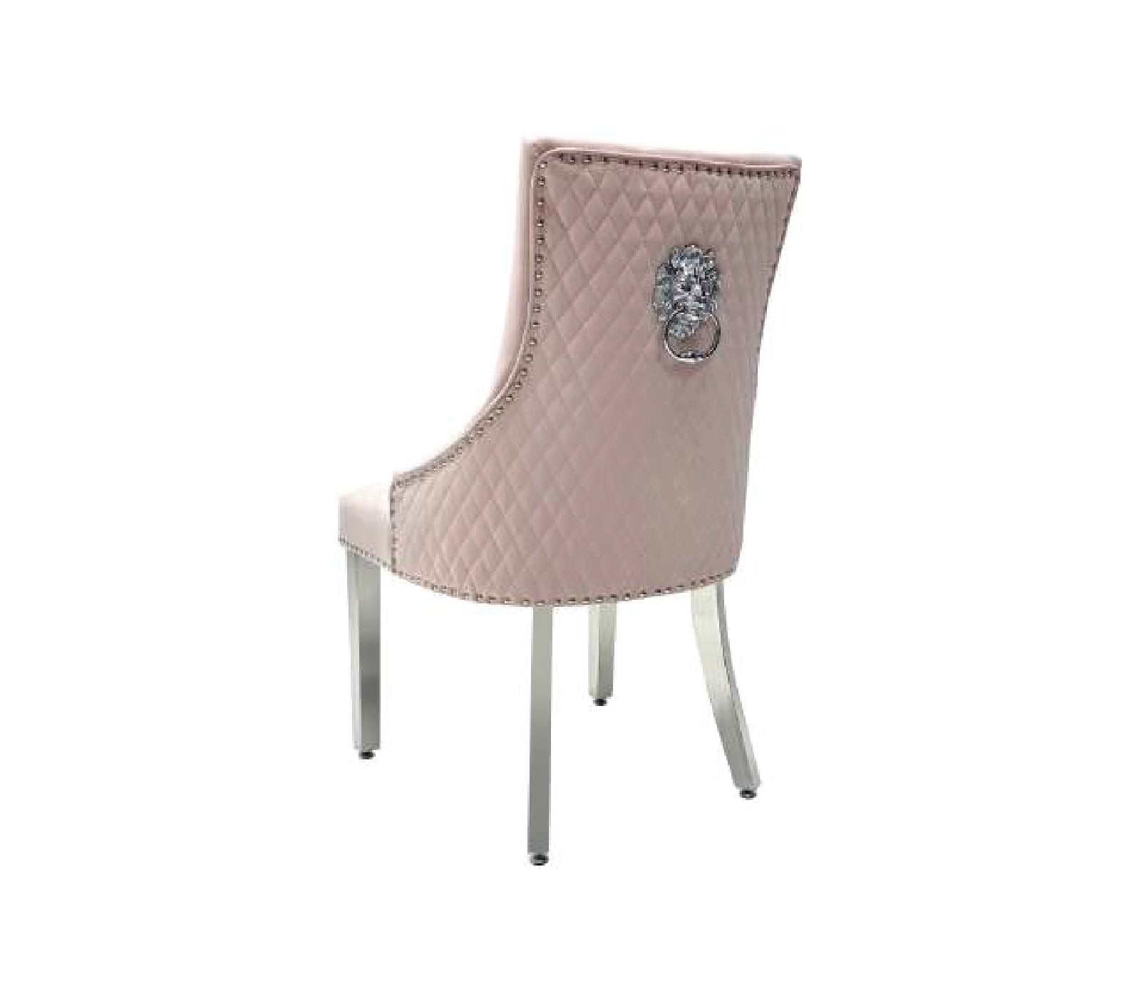 MAJESTIC VELVET FABRIC LION KNOCKER CHAIR