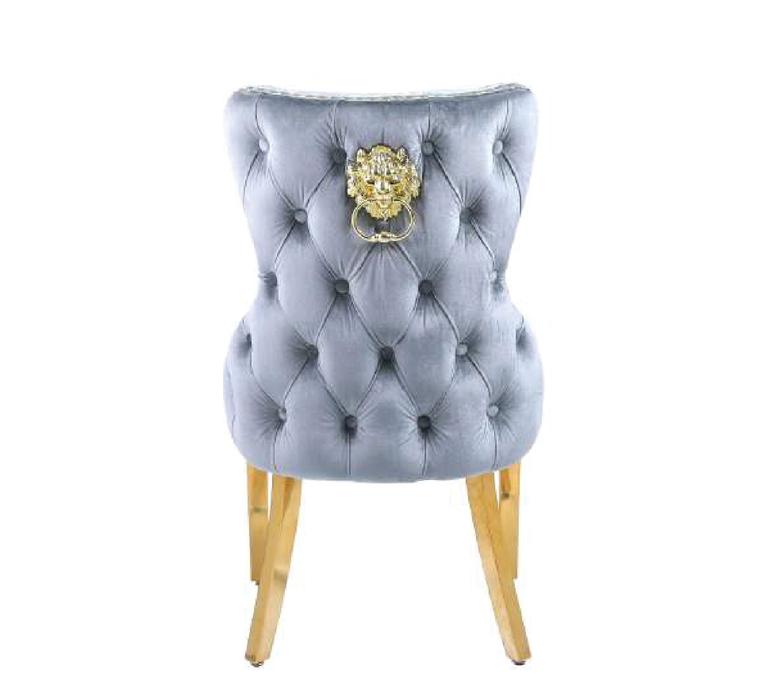 SOFIA BLACK DINING TABLE with VICTORIA LION KNOCKER CHAIR