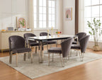 SORRENTO SILVER DINING TABLE with FABIO CHAIRS
