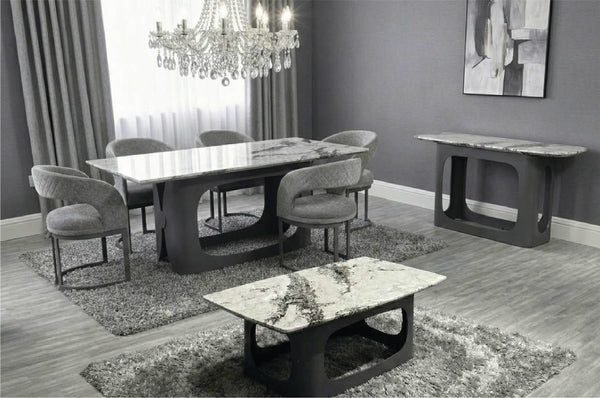 LINA GREY MARBLE CONSOLE TABLE