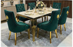 SOFIA CREAM DINING TABLE with MAJESTIC GOLD LION CHAIRS