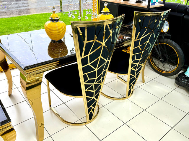 SOFIA BLACK DINING TABLE with VIENNA CHAIRS