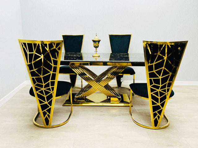 ELINA DINING TABLE with VIENNA CHAIRS