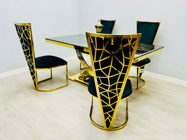 ELINA DINING TABLE with VIENNA CHAIRS