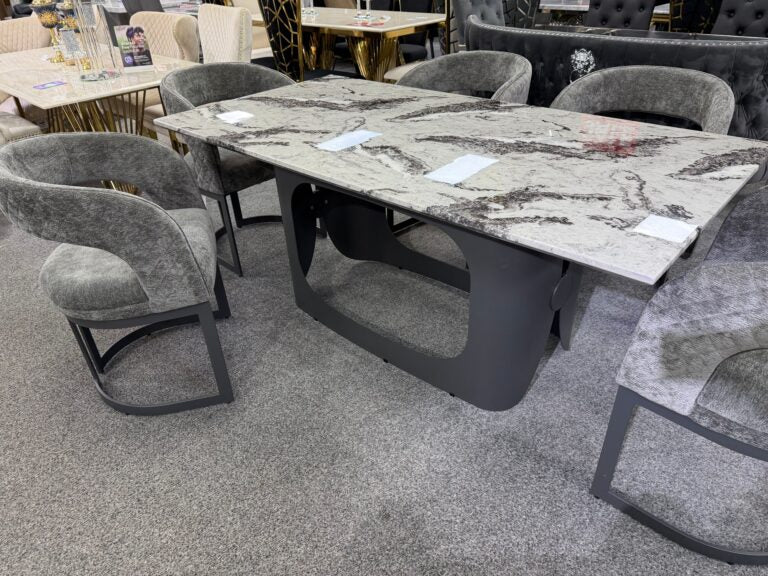 LINA GREY MARBLE DINING TABLE