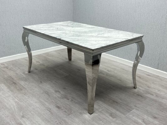 SOFIA GREY & SILVER MARBLE DINING TABLE