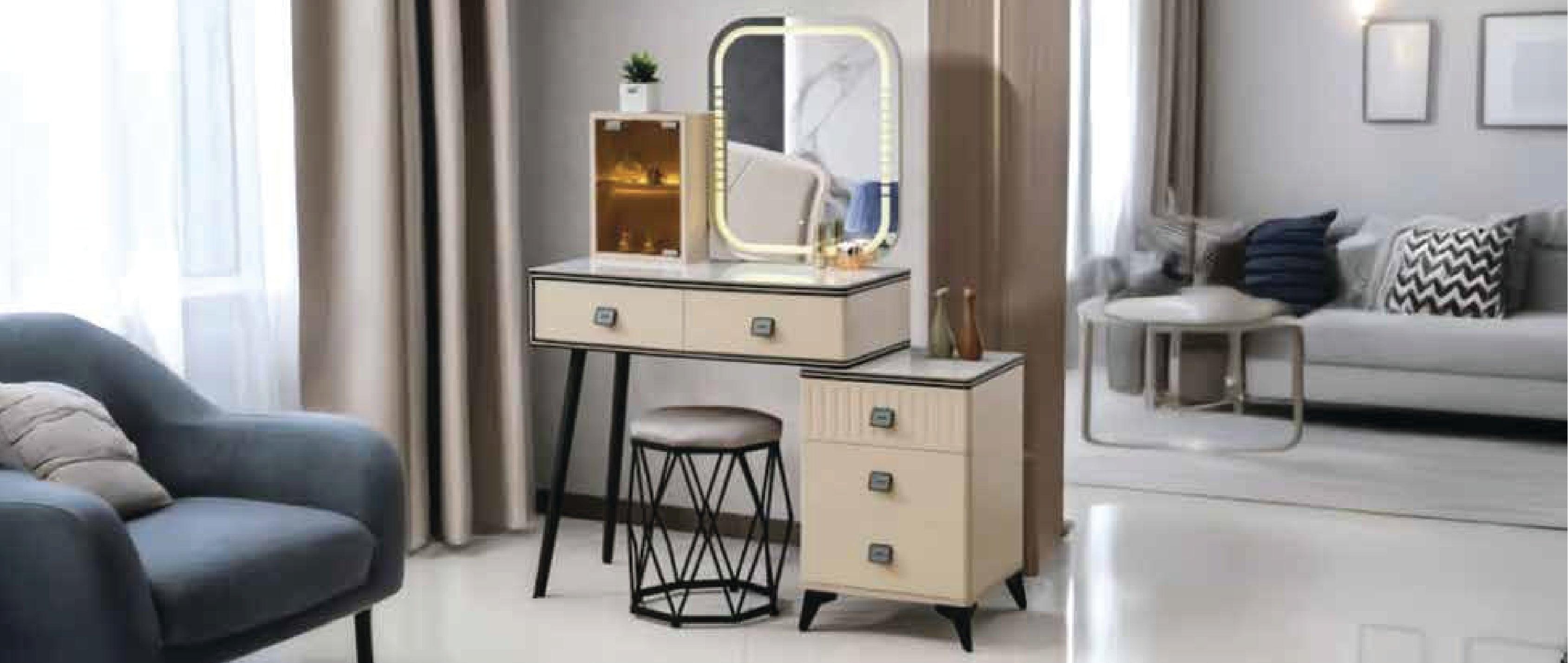 SQUARE OVAL LX-1 & LX-2 DRESSING TABLE