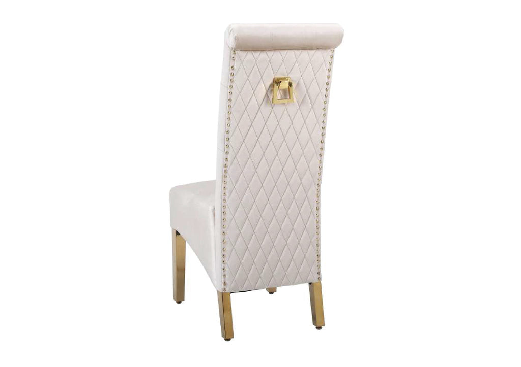 SOFIA CREAM DINING TABLE with SOFIA GOLD CHAIRS