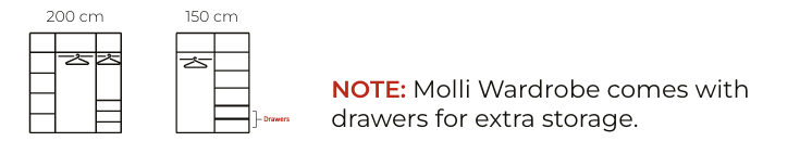 MOLLI WARDROBE 2 DOOR