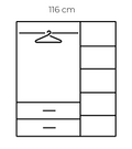 XD2 WARDROBE 3 DOOR