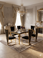 SOFIA BLACK DINING TABLE with VIENNA CHAIRS
