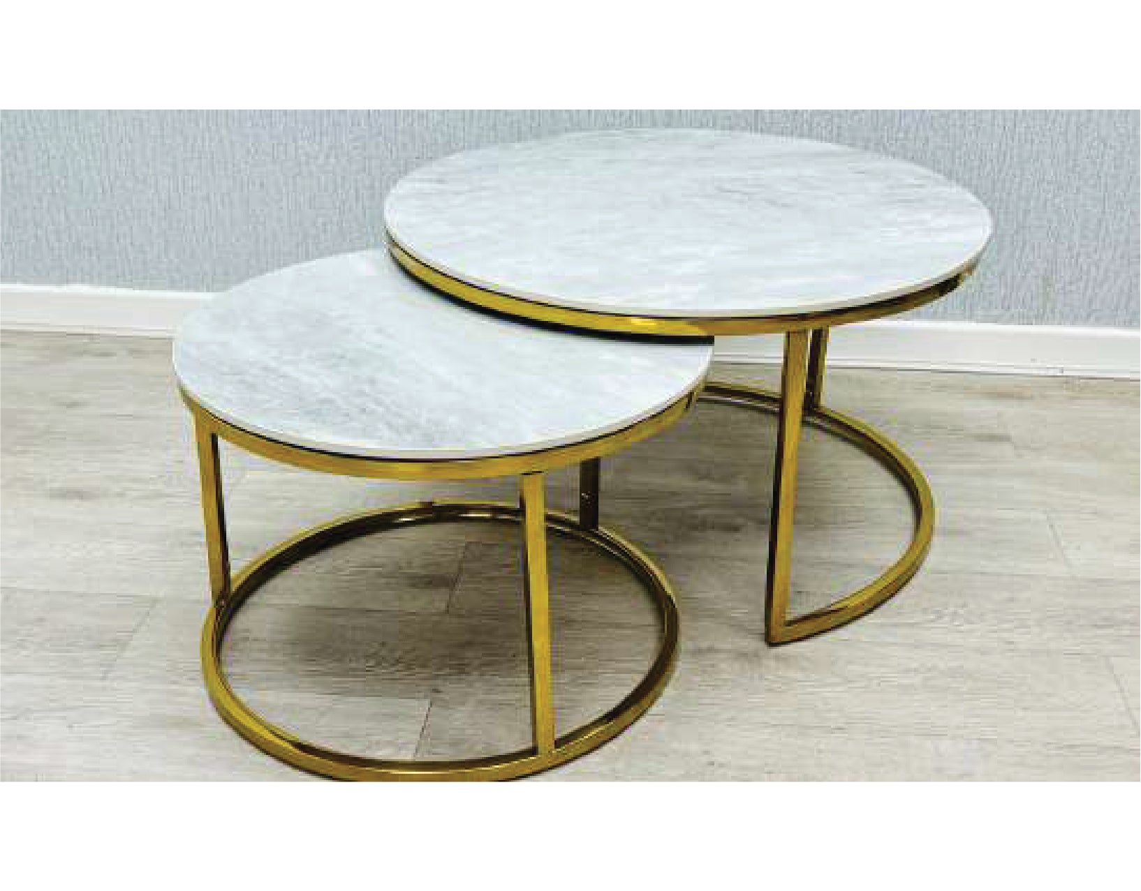 SORRENTO GOLD FRAME NEST OF TABLES
