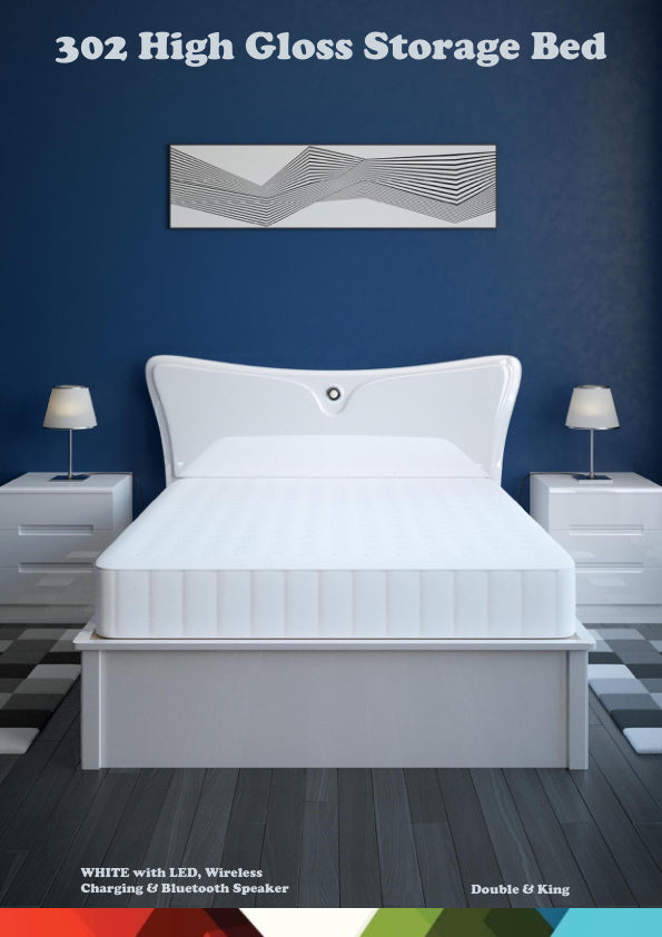 BUTTERFLY 302 HIGH GLOSS STORAGE BED