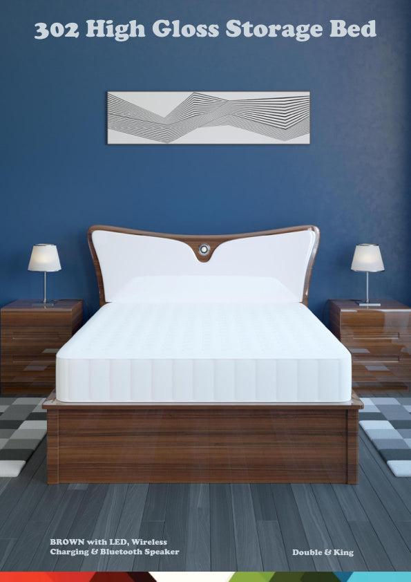 BUTTERFLY 302 HIGH GLOSS STORAGE BED