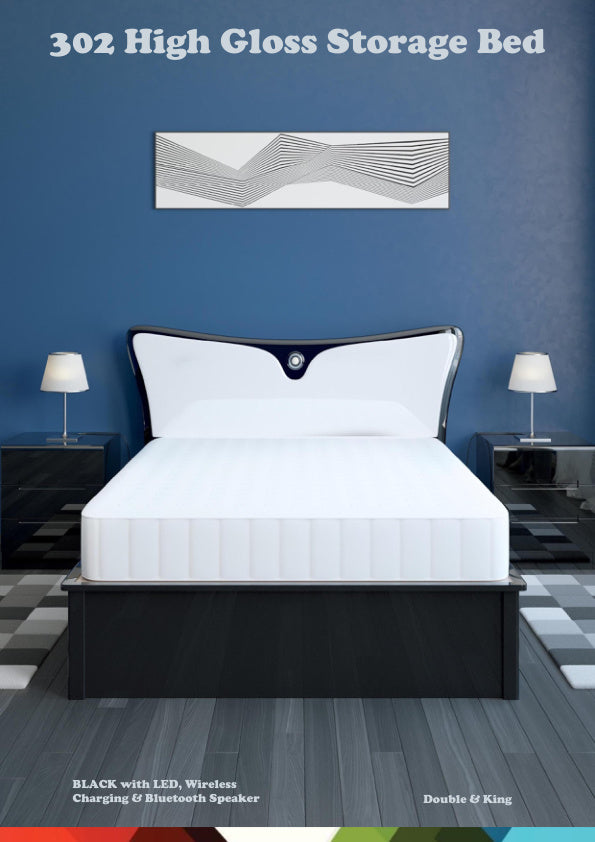 BUTTERFLY 302 HIGH GLOSS STORAGE BED