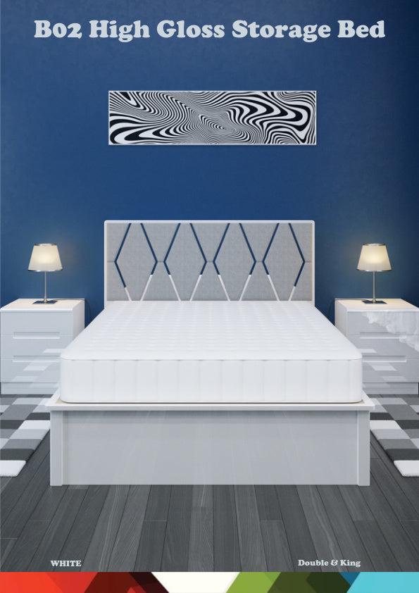 DIAMOND B02 HIGH GLOSS STORAGE BED