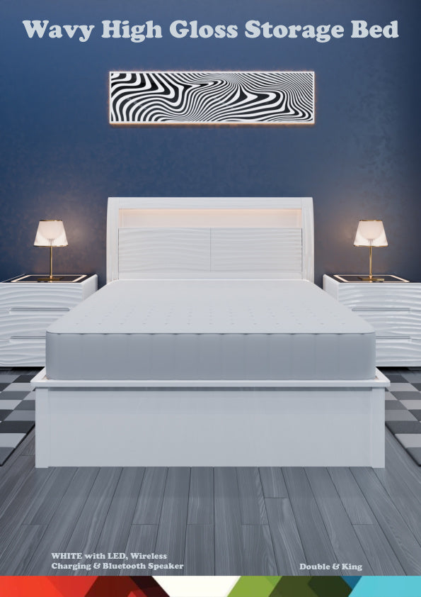 WAVY HIGH GLOSS STORAGE BED