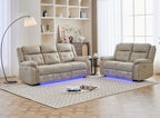 FOSTER BEIGE ELECTRIC RECLINER SOFA SET