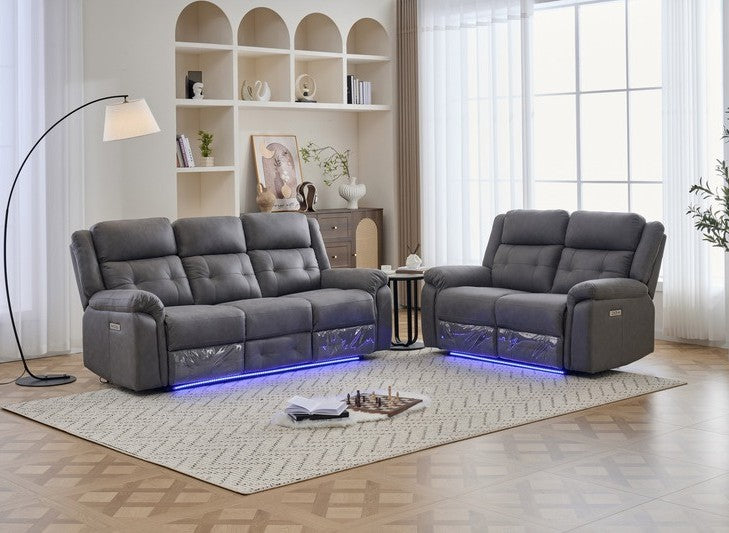 FOSTER BEIGE ELECTRIC RECLINER SOFA SET